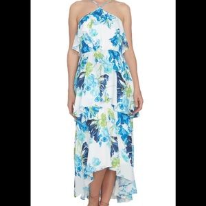 CeCe Floral Ruffle-Accented Maxi Dress